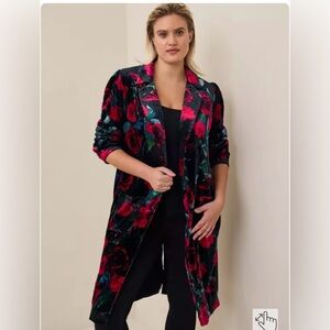 Torrid Floral Velvet Duster Kimono